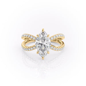 The Zoey Set With A 2.5 Carat Marquise Moissanite
