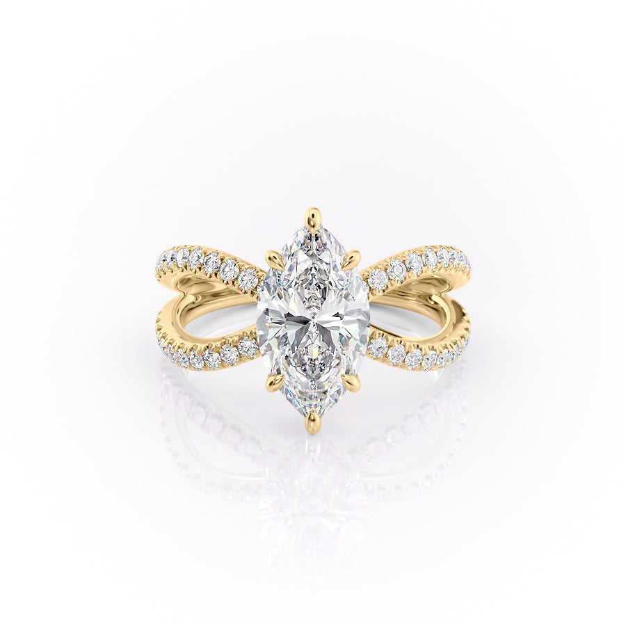 The Zoey Set With A 1 Carat Marquise Lab Diamond