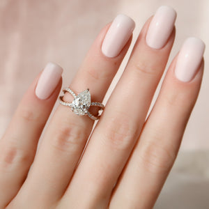 The Zoey Set With A 2 Carat Pear Moissanite