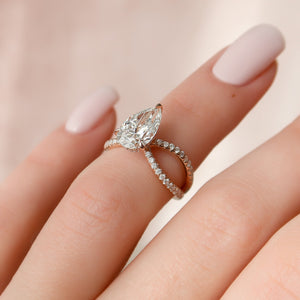 The Zoey Set With A 2 Carat Pear Moissanite