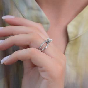 The Zoey Set With A 2 Carat Round Moissanite