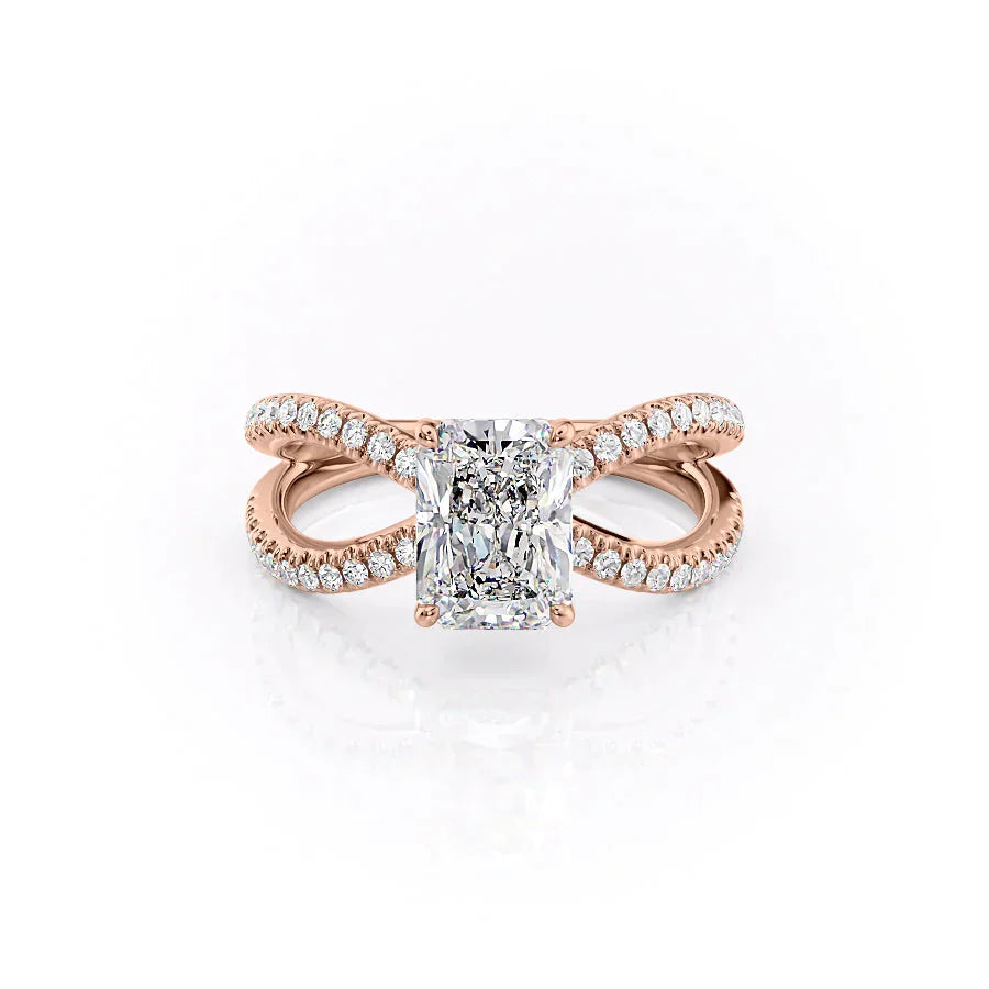 The Zoey Set With A 4 Carat Radiant Moissanite