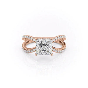 The Zoey Set With A 1 Carat Princess Lab Diamond