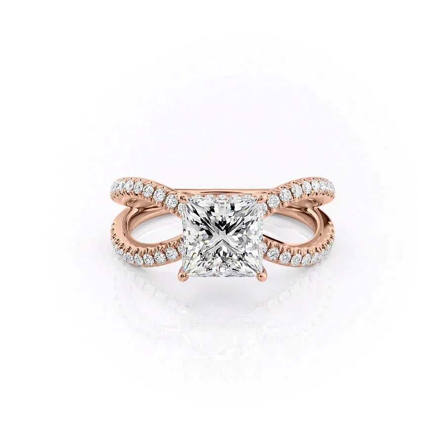 The Zoey Set With A 5 Carat Princess Moissanite