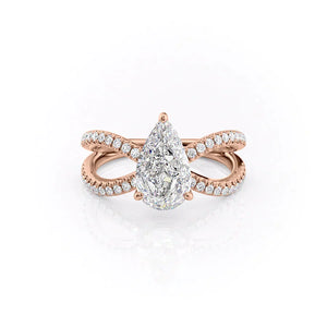 The Zoey Set With A 4 Carat Pear Moissanite