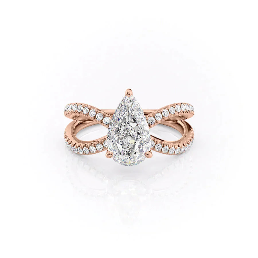 The Zoey Set With A 1 Carat Pear Lab Diamond