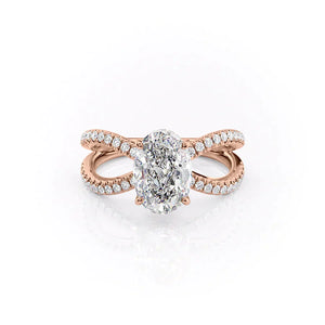 The Zoey Set With A 4.5 Carat Oval Moissanite