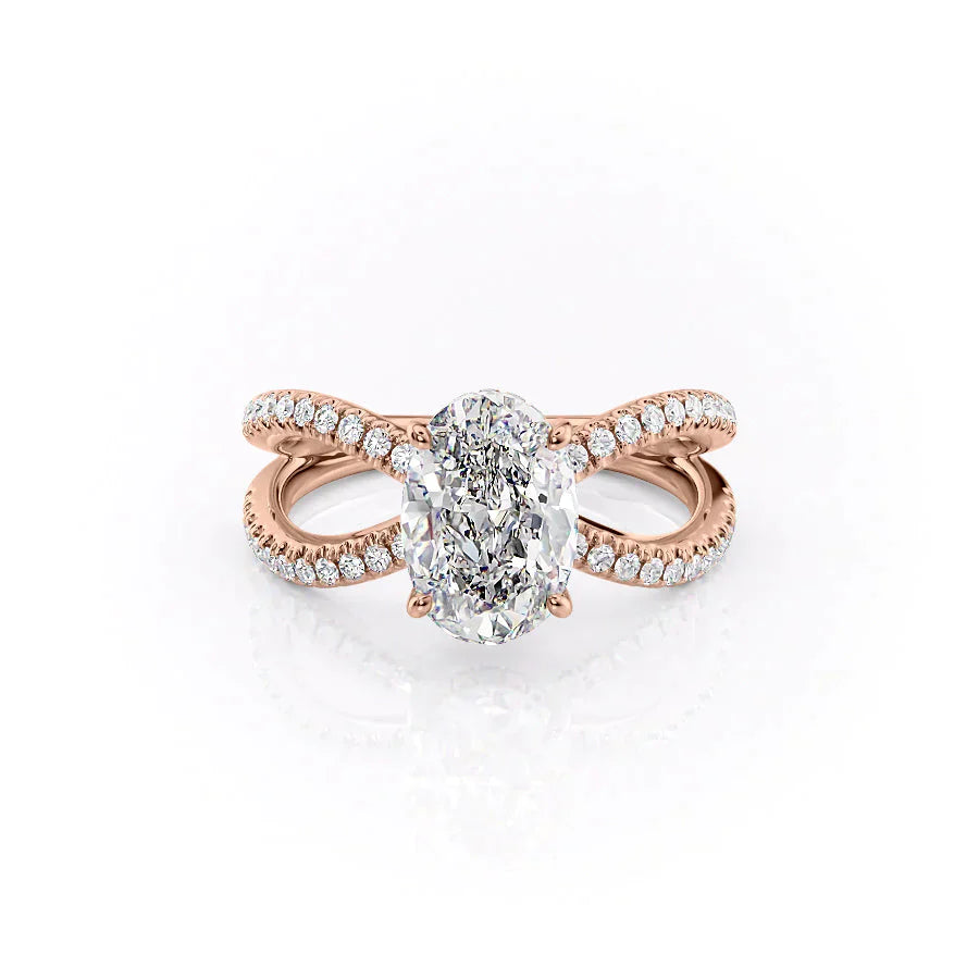 The Zoey Set With A 4 Carat Oval Moissanite