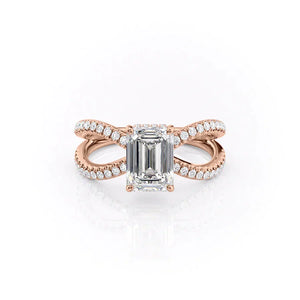 The Zoey Set With A 3 Carat Emerald Moissanite