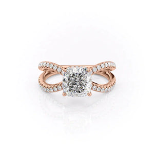 The Zoey Set With A 5 Carat Cushion Moissanite