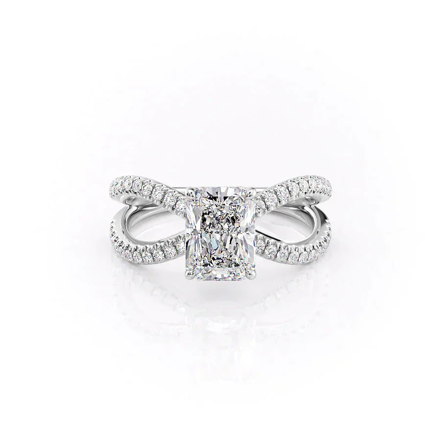 The Zoey Set With A 3.5 Carat Radiant Moissanite