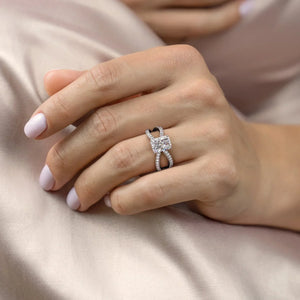 The Zoey Set With A 1 Carat Radiant Moissanite