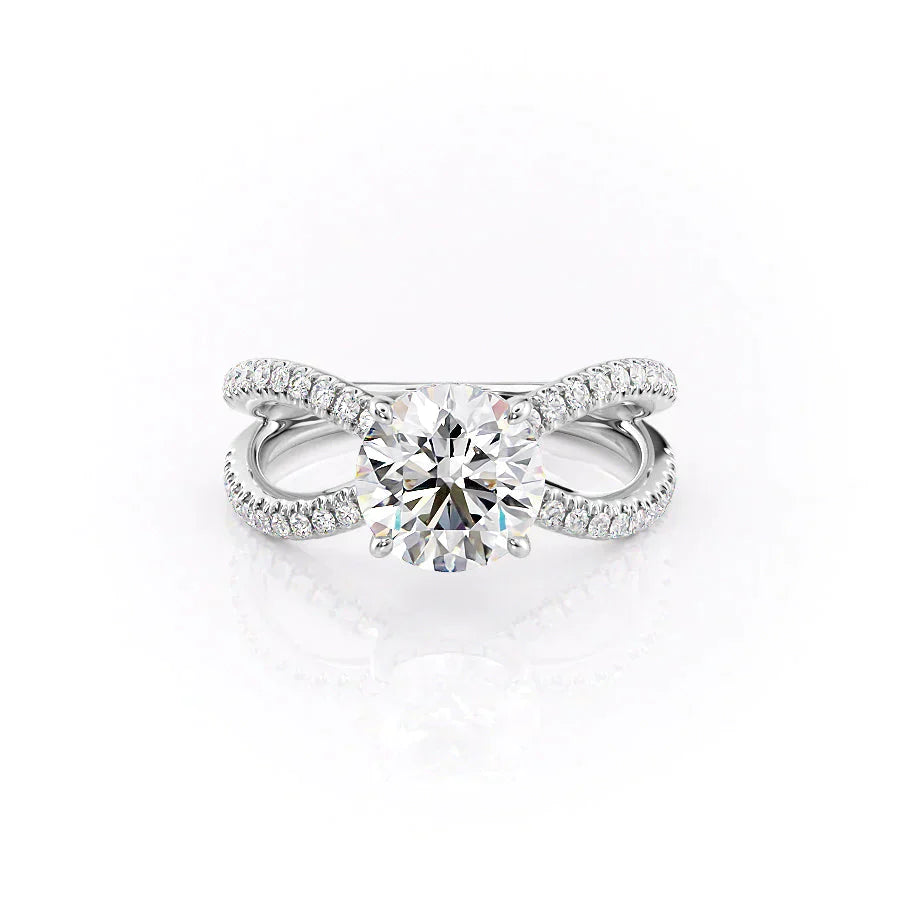 The Zoey Set With A 1.5 Carat Round Moissanite