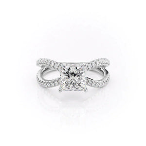 The Zoey Set With A 4 Carat Princess Moissanite