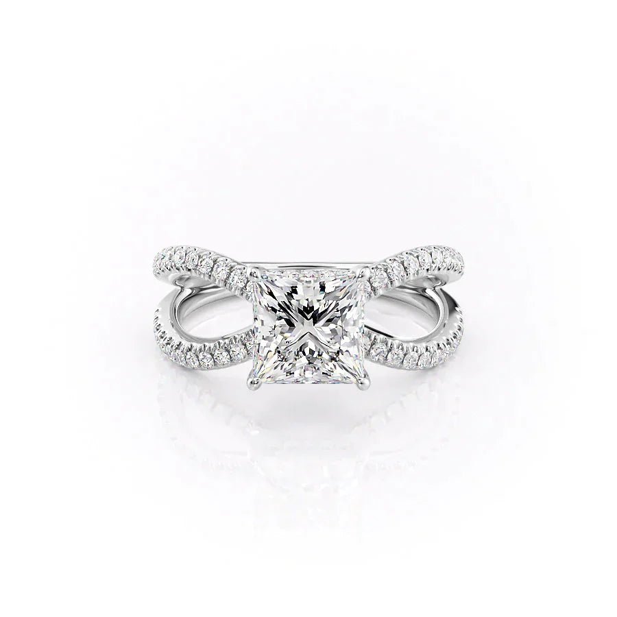 The Zoey Set With A 4.5 Carat Princess Moissanite