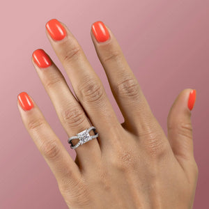 The Zoey Set With A 3 Carat Princess Lab Diamond
