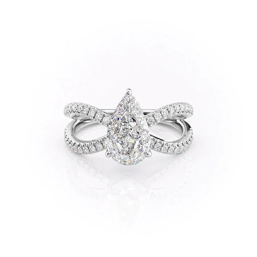 The Zoey Set With A 2 Carat Pear Lab Diamond