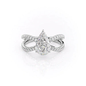 The Zoey Set With A 4 Carat Pear Moissanite