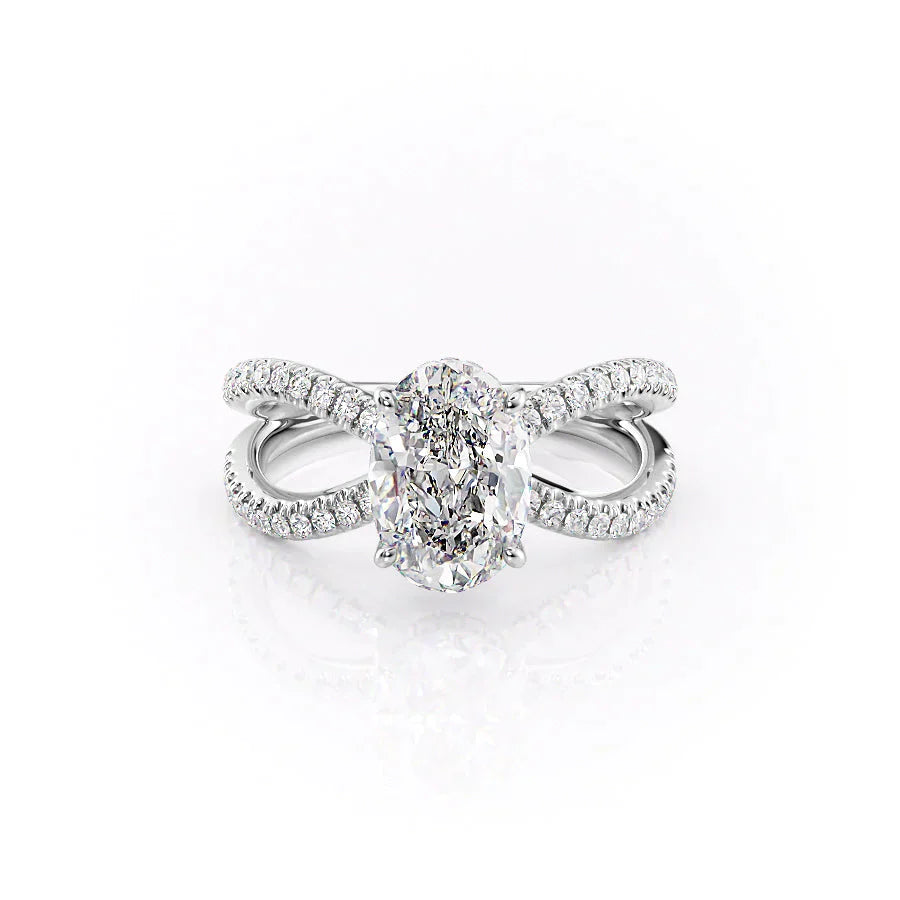 The Zoey Set With A 2.5 Carat Oval Moissanite
