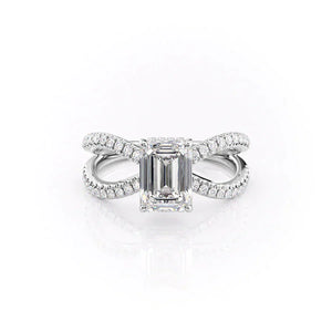 The Zoey Set With A 3.5 Carat Emerald Moissanite