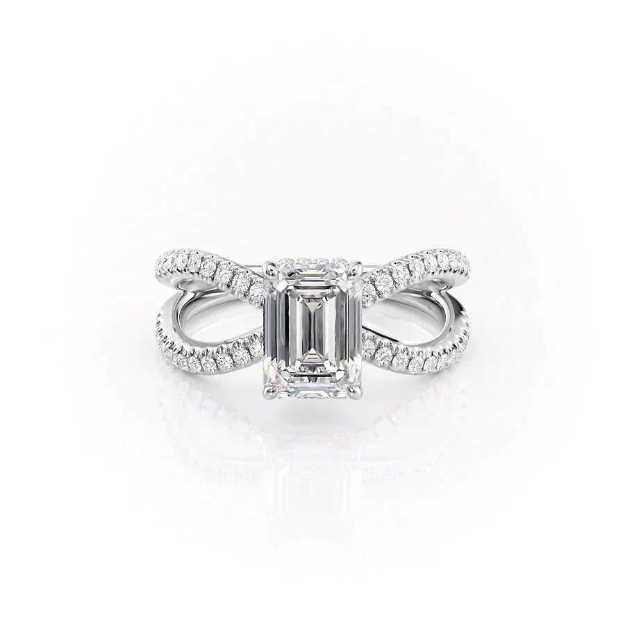 The Zoey Set With A 3 Carat Emerald Moissanite