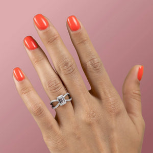 The Zoey Set With A 3 Carat Emerald Lab Diamond