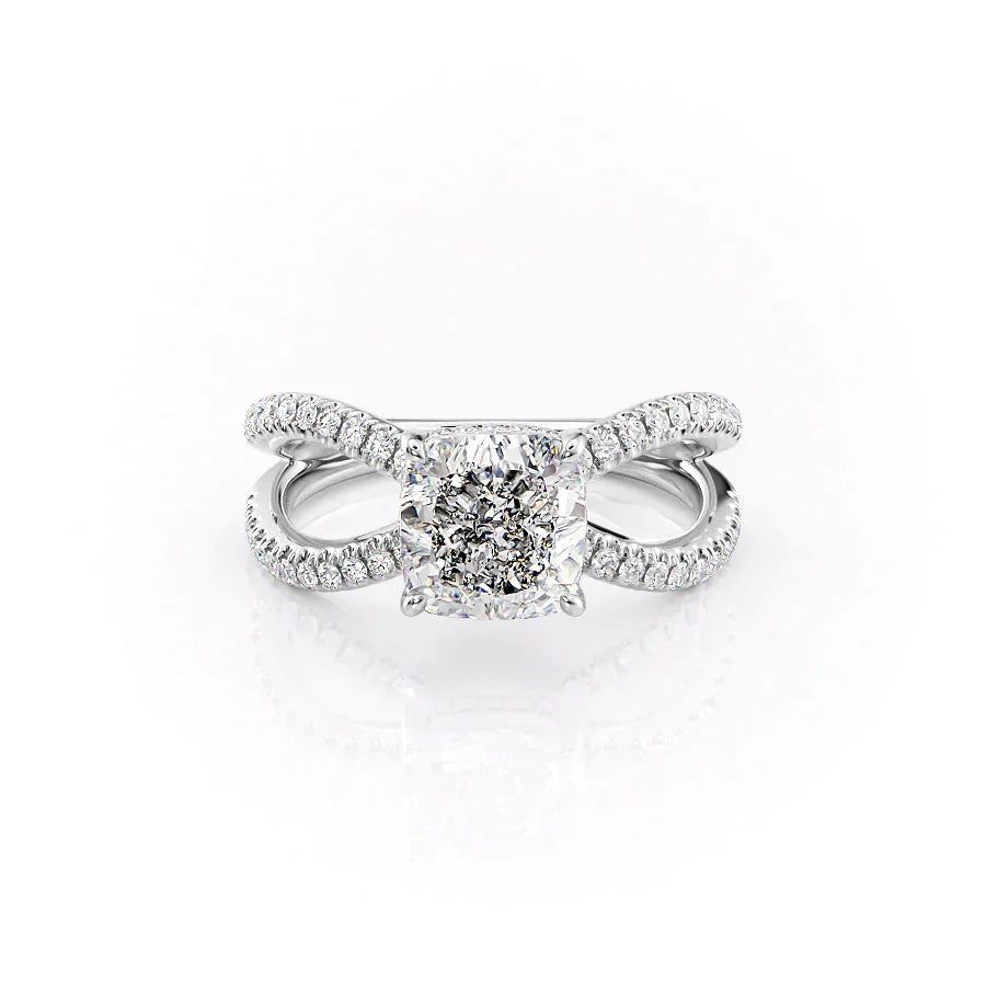 The Zoey Set With A 4 Carat Cushion Moissanite