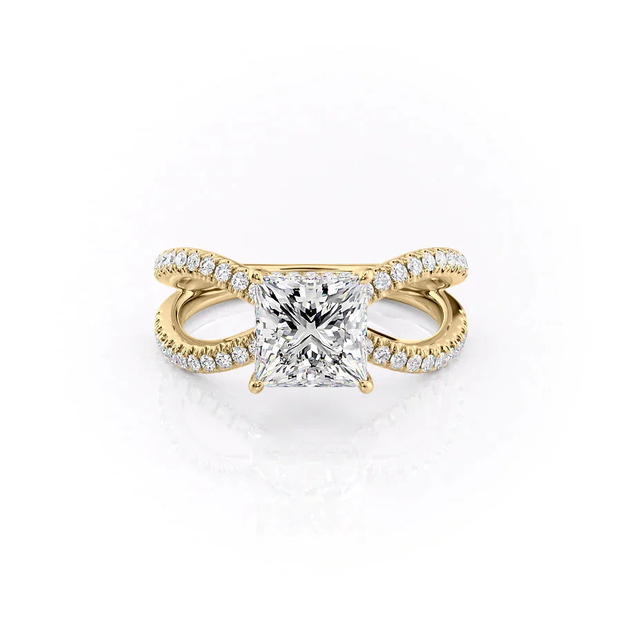The Zoey Set With A 3 Carat Princess Moissanite