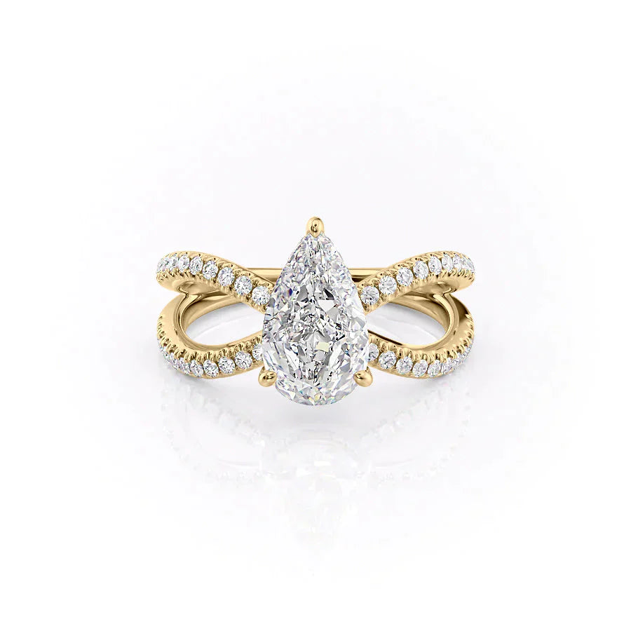 The Zoey Set With A 2.5 Carat Pear Lab Diamond