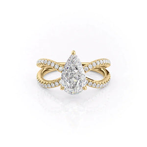 The Zoey Set With A 4.5 Carat Pear Moissanite