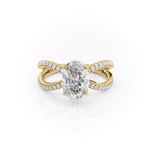 The Zoey Set With A 2.5 Carat Oval Lab Diamond