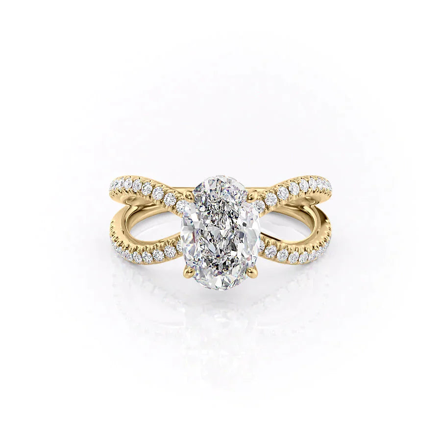 The Zoey Set With A 2 Carat Oval Moissanite