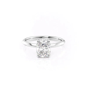 The Razor Kamellie Set With A 1.5 Carat Elongated Cushion Lab Diamond