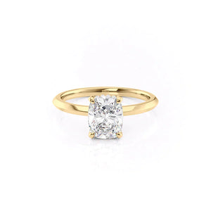 The Razor Kamellie Set With A 4 Carat Elongated Cushion Moissanite