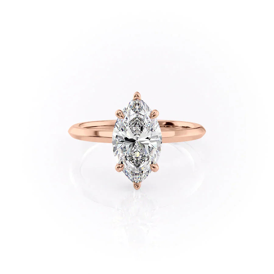 The Razor Kamellie Set With A 3 Carat Marquise Moissanite