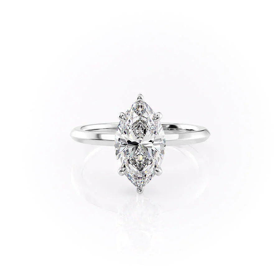 The Razor Kamellie Set With A 3.5 Carat Marquise Moissanite