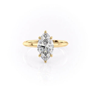 The Razor Kamellie Set With A 3 Carat Marquise Moissanite