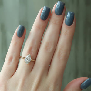 The Razor Kamellie Set With A 2.5 Carat Marquise Lab Diamond