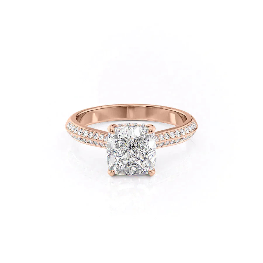 The Kayla Set With A 2.5 Carat Cushion Moissanite
