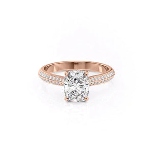 The Kayla Set With A 4 Carat Elongated Cushion Moissanite