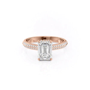 The Kayla Set With A 5 Carat Emerald Moissanite