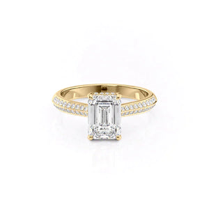The Kayla Set With A 2 Carat Emerald Moissanite