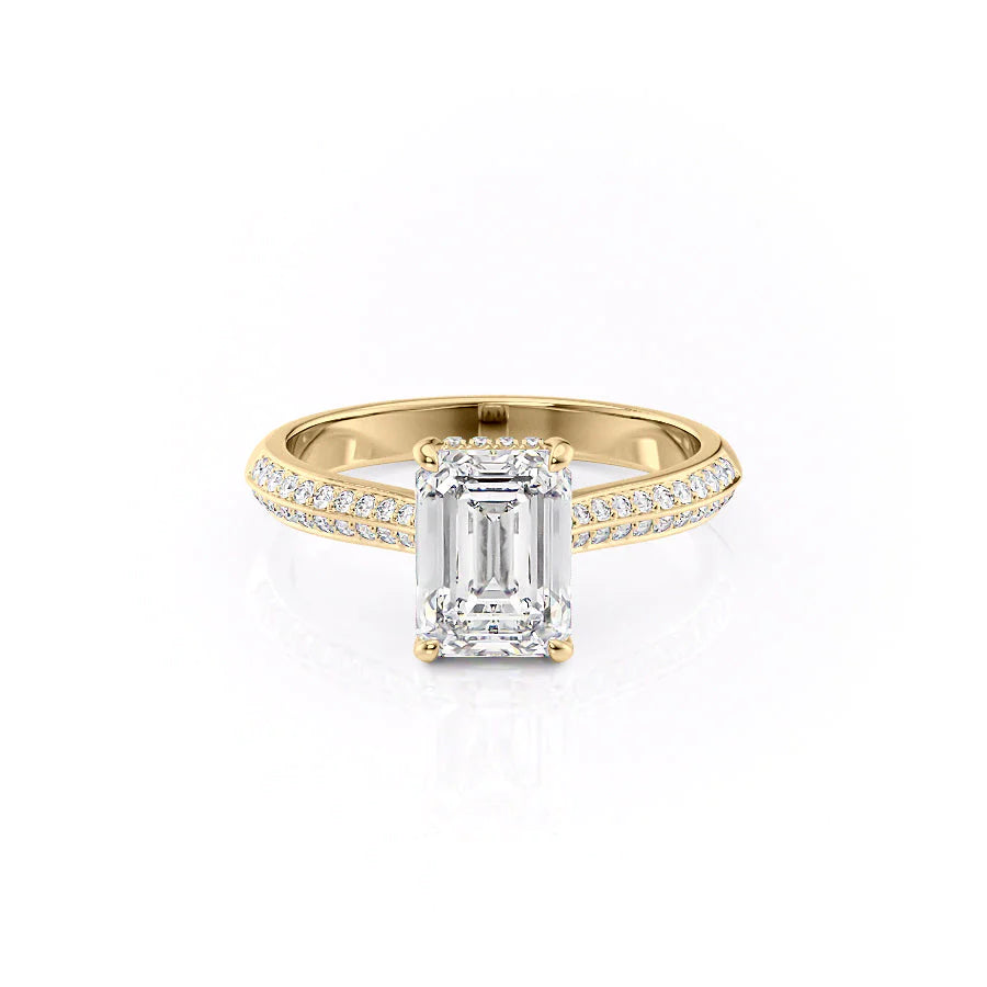 The Kayla Set With A Emerald Moissanite