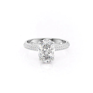 The Kayla Set With A 1.5 Carat Oval Moissanite