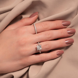 The Kayla Set With A 4 Carat Princess Moissanite