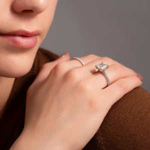 The Kayla Set With A 4 Carat Princess Moissanite