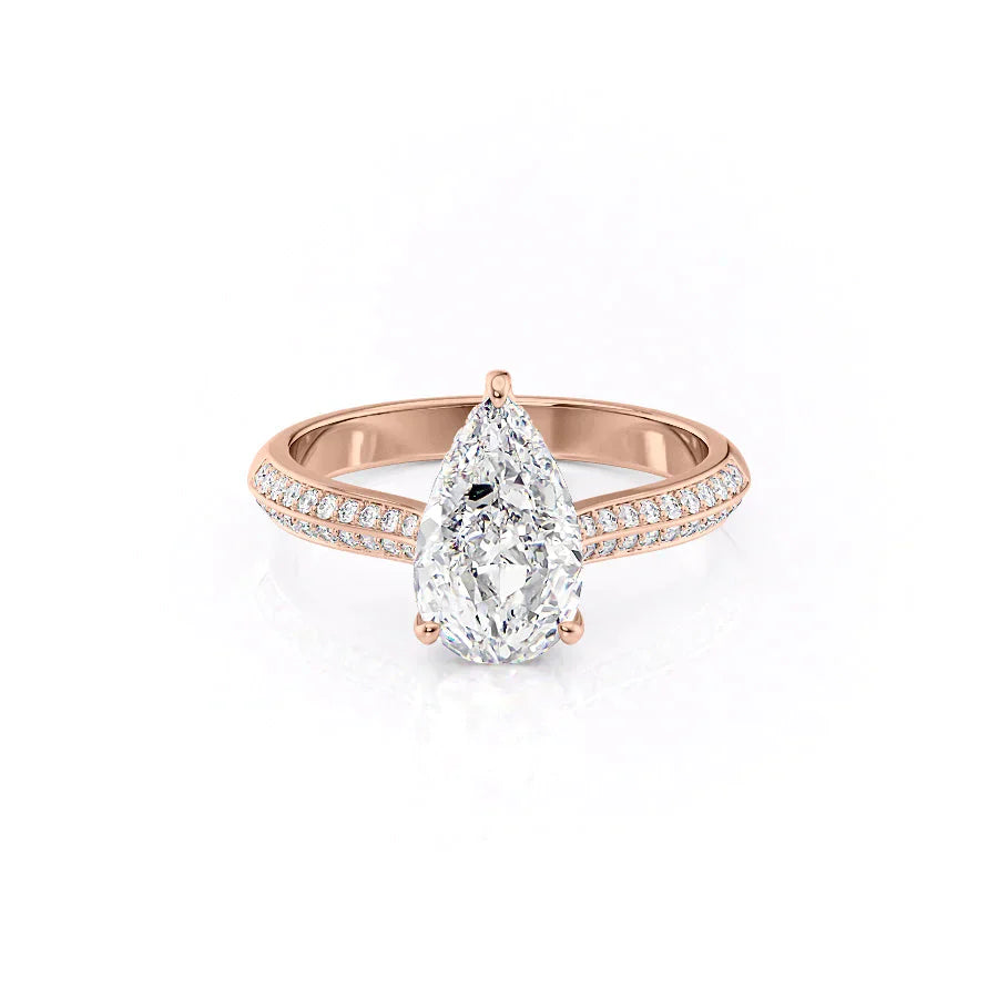 The Kayla Set With A 2 Carat Pear Lab Diamond