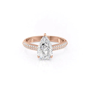 The Kayla Set With A 2.5 Carat Pear Lab Diamond