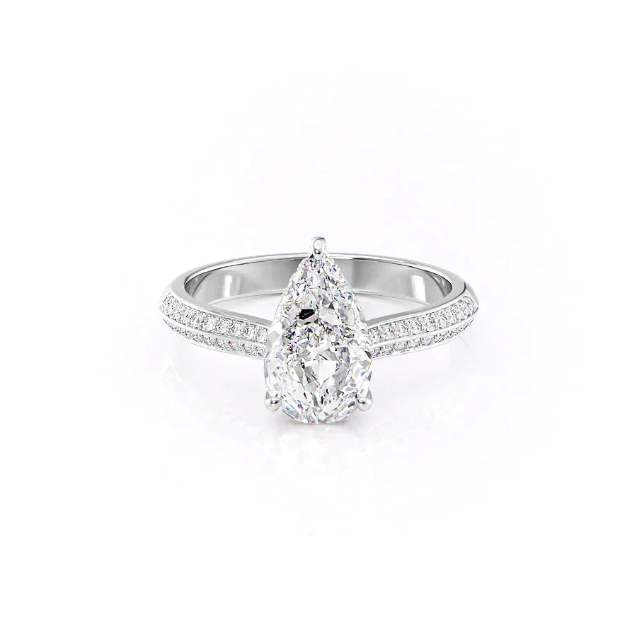 The Kayla Set With A 2.5 Carat Pear Lab Diamond