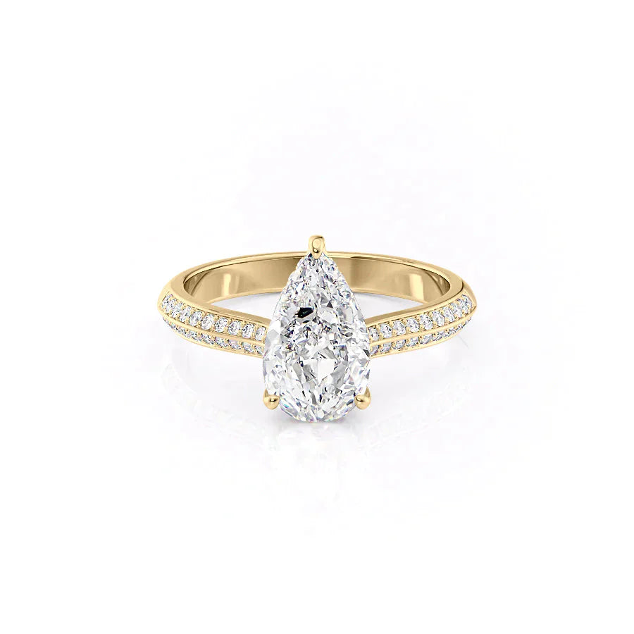 The Kayla Set With A 4.5 Carat Pear Moissanite